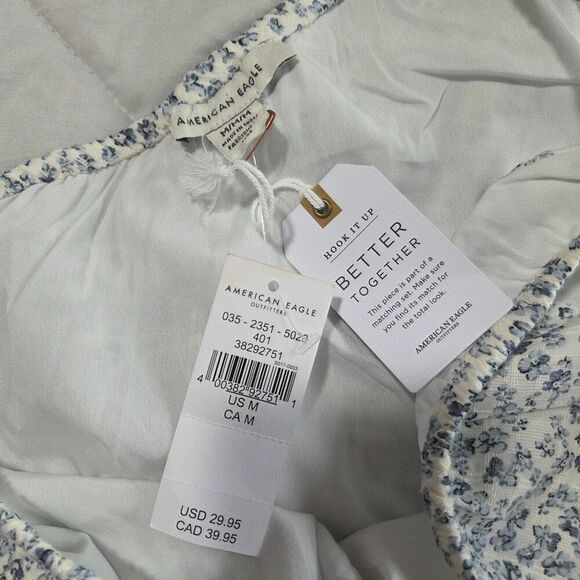 NWT AMERICAN EAGLE OUTFITTERS DITSY FLORAL 1 SHOULDER CROP TOP SIZE M - Picture 6 of 11